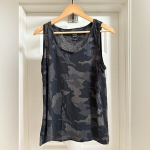 prAna Cozy Up Tank Top | L | Black/Grey Camouflage